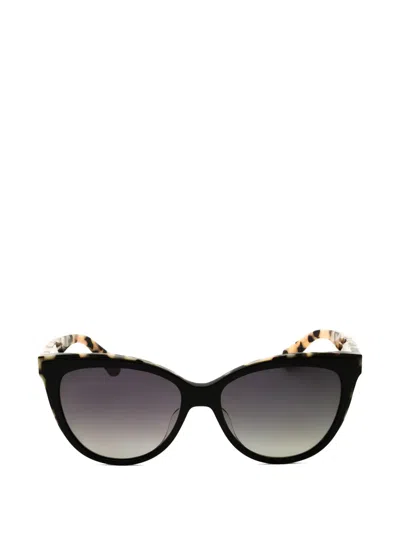 Kate Spade Tortoiseshell-effect Cat-eye Frame Sunglasses In Black