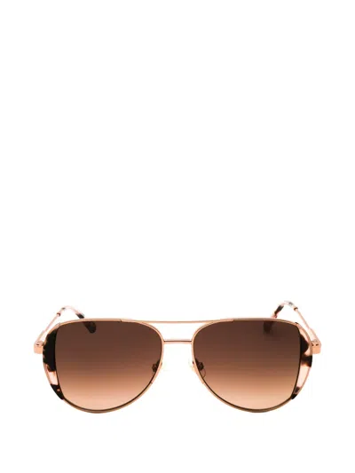 Kate Spade Tortoiseshell-effect Pilot-frame Sunglasses In Gold