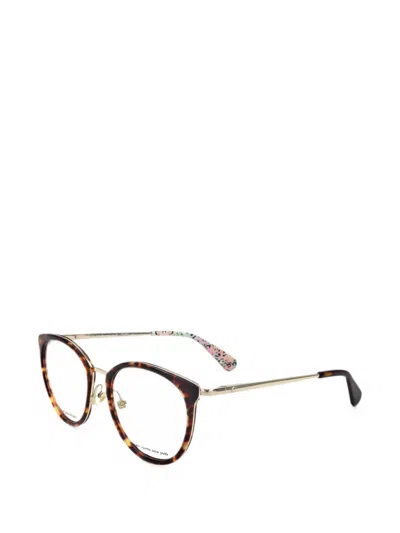Kate Spade 톨토이즈셸 이펙트 라운드 프레임 안경 In Brown