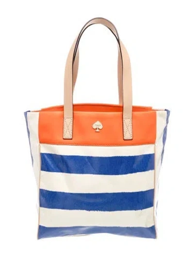 Pre-owned Kate Spade Tote In Blue/orange