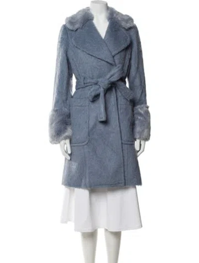 Pre-owned Kate Spade Trench Coat In Blue