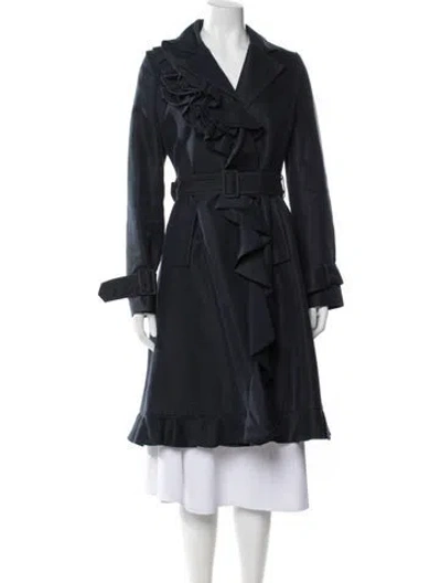 Pre-owned Kate Spade Trench Coat In Blue