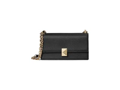 Kate Spade Tribeca Pebbled Leather Mini Flap Chain Crossbody Wallet Handbags Black: One Size