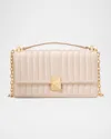 Kate Spade Deco Quilted Leather Mini Flap Chain Crossbody Bag In Milk Glass