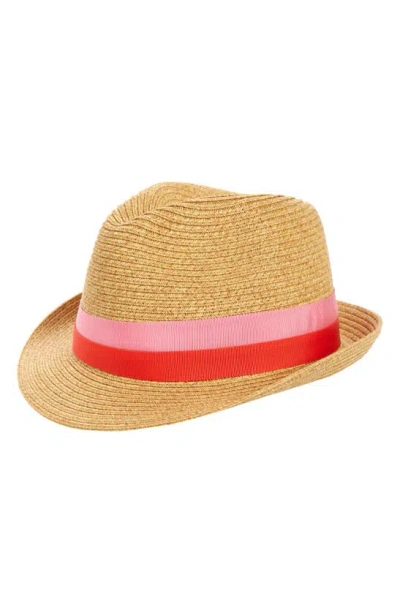Kate Spade Trilby Ribbon Fedora In Natural