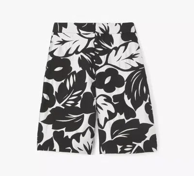 Kate Spade Tropical Foliage Bermuda Shorts In Fresh White/black