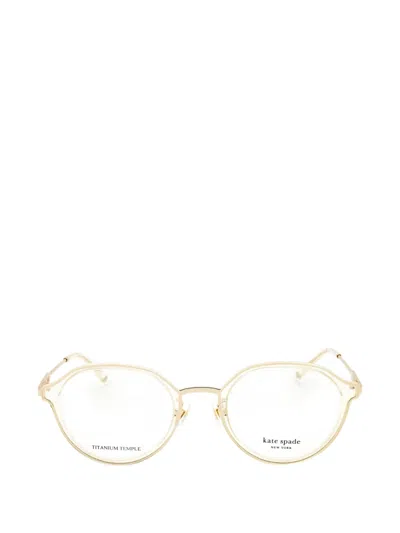 Kate Spade Tulip Round-frame Glasses In Gold