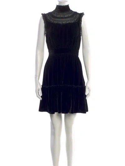 Pre-owned Kate Spade Turtleneck Mini Dress In Black