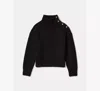 Kate Spade Turtleneck With Bauble Buttons In Black