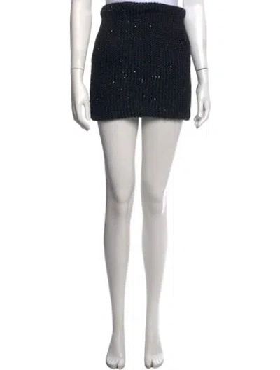 Pre-owned Kate Spade Tweed Mini Skirt In Black