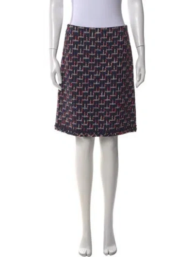Pre-owned Kate Spade Tweed Mini Skirt W/ Tags In Blue