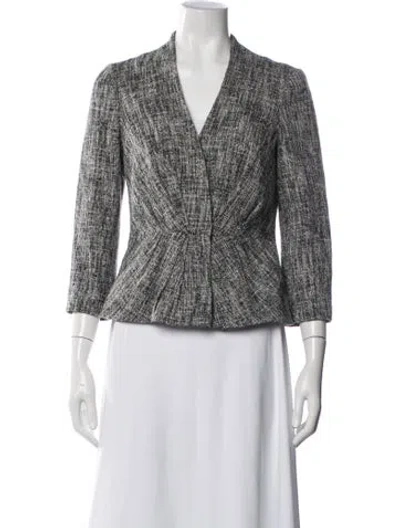 Pre-owned Kate Spade Tweed Pattern Blazer In Black
