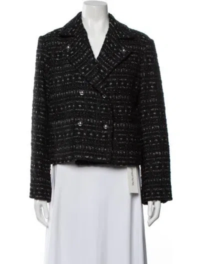 Pre-owned Kate Spade Tweed Pattern Blazer In Black