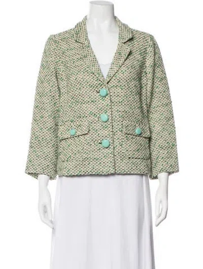 Pre-owned Kate Spade Tweed Pattern Blazer In Neutrals