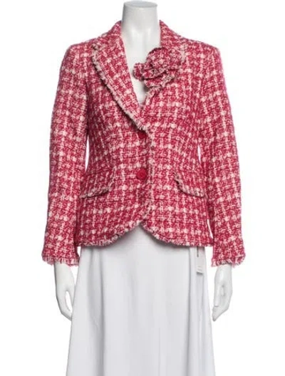 Pre-owned Kate Spade Tweed Pattern Blazer W/ Tags In Pink