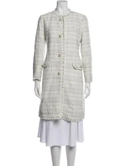 Pre-owned Kate Spade Tweed Pattern Coat In Black/neutrals