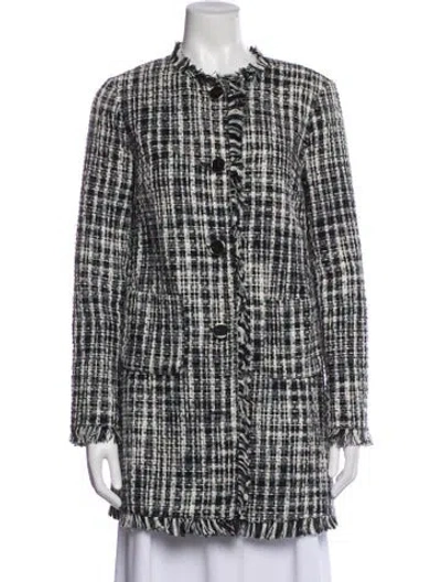 Pre-owned Kate Spade Tweed Pattern Coat In Multi