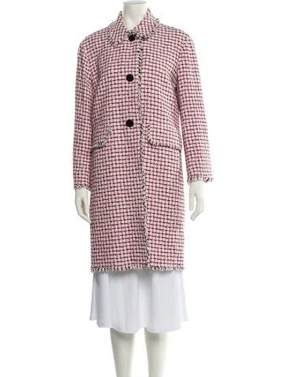 Pre-owned Kate Spade Tweed Pattern Coat In Pink