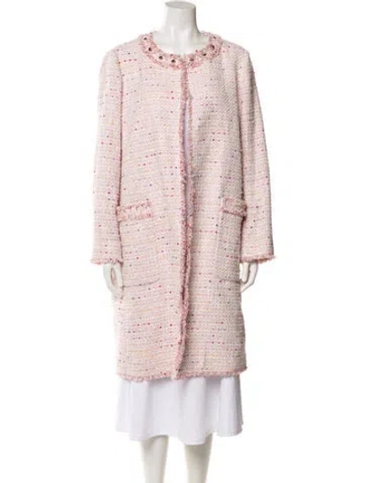 Pre-owned Kate Spade Tweed Pattern Coat In Pink