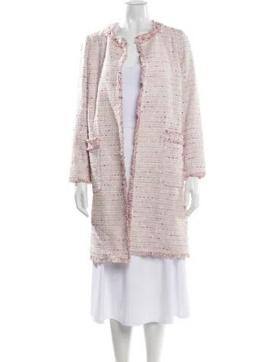 Pre-owned Kate Spade Tweed Pattern Coat In Pink
