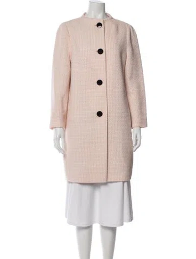 Pre-owned Kate Spade Tweed Pattern Coat In Pink