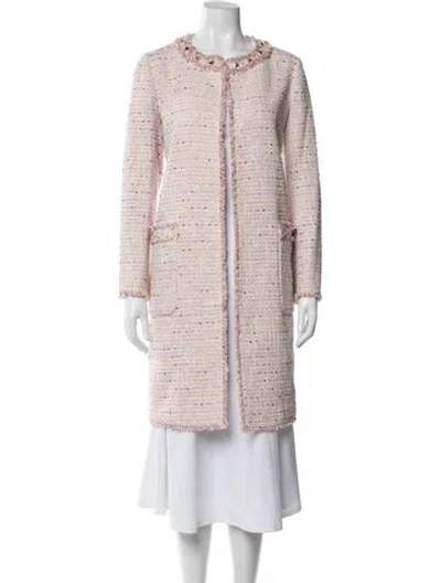 Pre-owned Kate Spade Tweed Pattern Coat In Pink