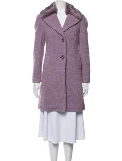 Pre-owned Kate Spade Tweed Pattern Coat W/ Tags In Purple