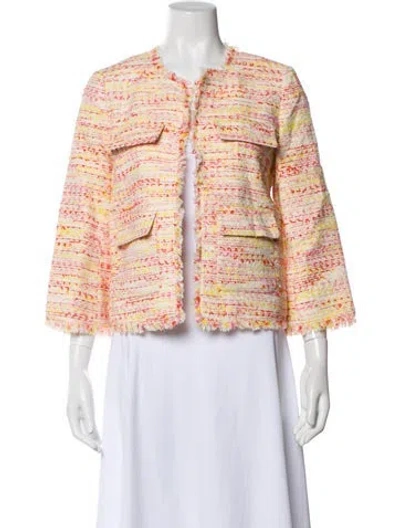 Pre-owned Kate Spade Tweed Pattern Evening Jacket In Neutral