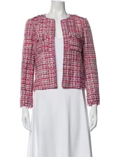 Pre-owned Kate Spade Tweed Pattern Evening Jacket In Pink