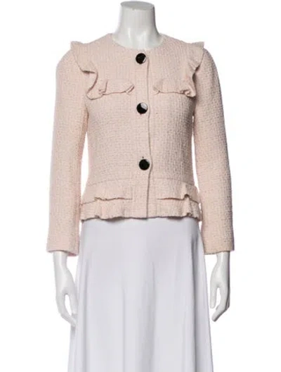 Pre-owned Kate Spade Tweed Pattern Evening Jacket In Pink