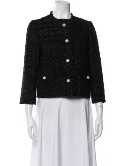 Pre-owned Kate Spade Tweed Pattern Evening Jacket W/ Tags In Black