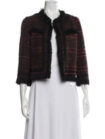Pre-owned Kate Spade Tweed Pattern Jacket In Brown