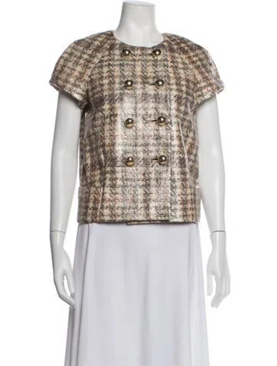 Pre-owned Kate Spade Tweed Pattern Jacket In Multicolor
