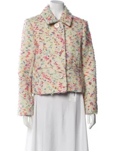 Pre-owned Kate Spade Tweed Pattern Jacket In Neutral