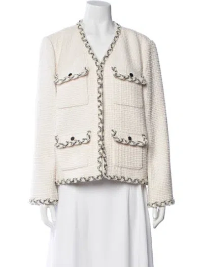 Pre-owned Kate Spade Tweed Pattern Jacket In Neutrals
