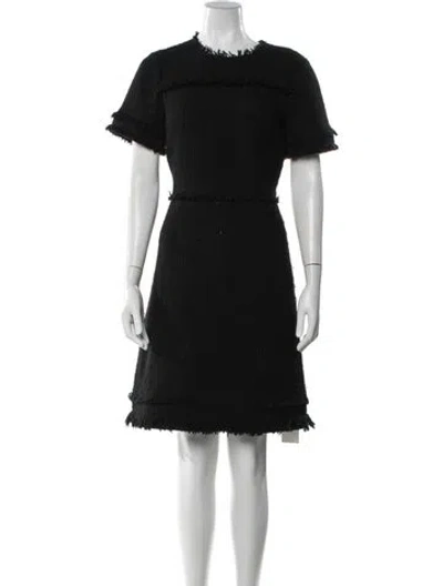 Pre-owned Kate Spade Tweed Pattern Knee-length Dress In Black