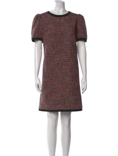 Pre-owned Kate Spade Tweed Pattern Knee-length Dress W/ Tags In Pink