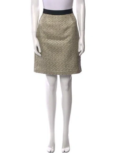 Pre-owned Kate Spade Tweed Pattern Knee-length Skirt In Black
