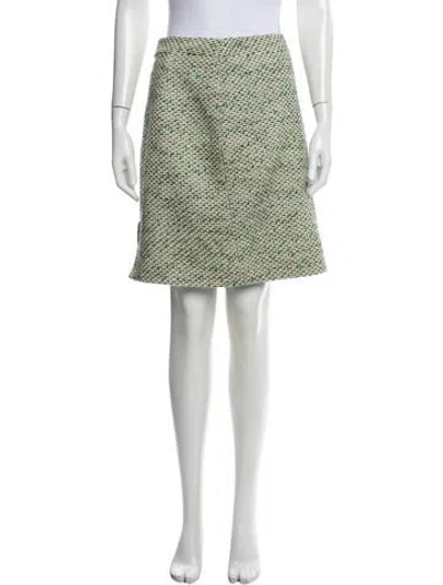 Pre-owned Kate Spade Tweed Pattern Knee-length Skirt In Green