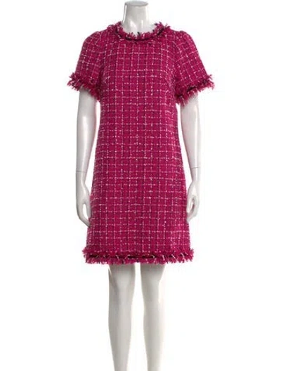 Pre-owned Kate Spade Tweed Pattern Mini Dress W/ Tags In Pink