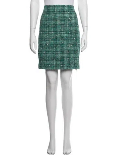 Pre-owned Kate Spade Tweed Pattern Mini Skirt In Blue