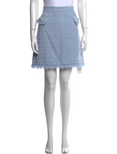 Pre-owned Kate Spade Tweed Pattern Mini Skirt In Blue