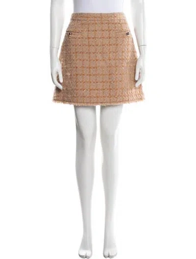 Pre-owned Kate Spade Tweed Pattern Mini Skirt In Neutral