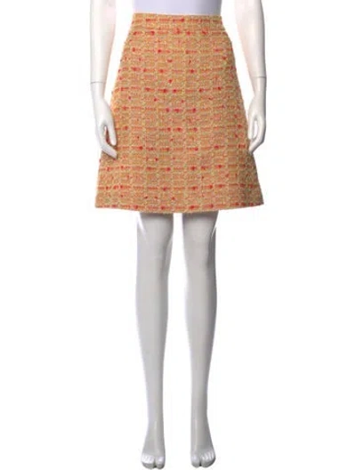 Pre-owned Kate Spade Tweed Pattern Mini Skirt In Orange
