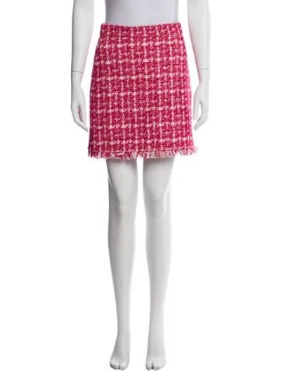 Pre-owned Kate Spade Tweed Pattern Mini Skirt In Pink