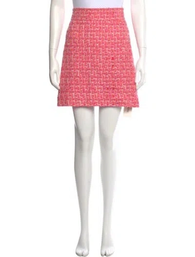 Pre-owned Kate Spade Tweed Pattern Mini Skirt In Pink