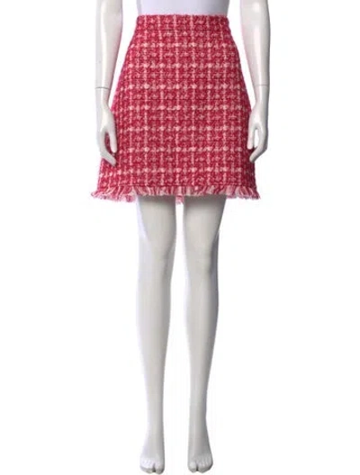 Pre-owned Kate Spade Tweed Pattern Mini Skirt In Pink
