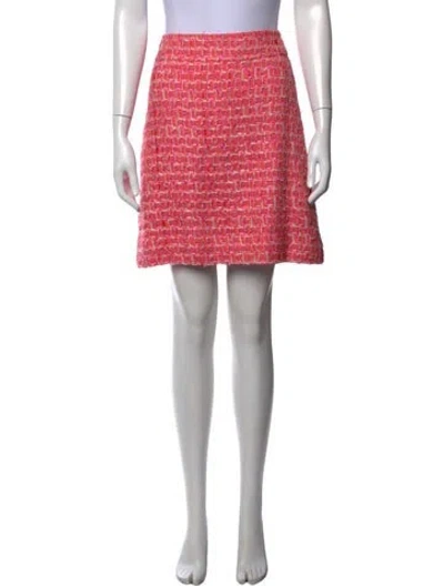 Pre-owned Kate Spade Tweed Pattern Mini Skirt In Pink