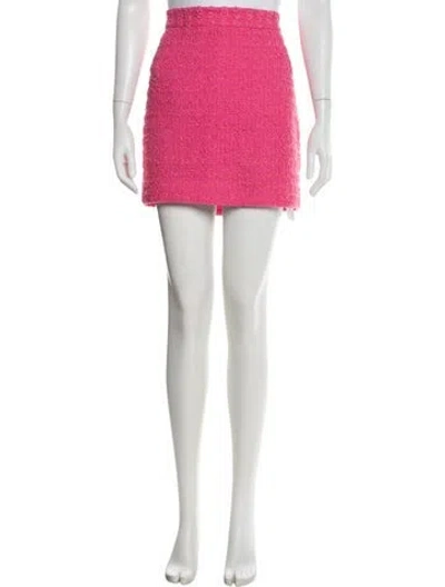 Pre-owned Kate Spade Tweed Pattern Mini Skirt In Pink