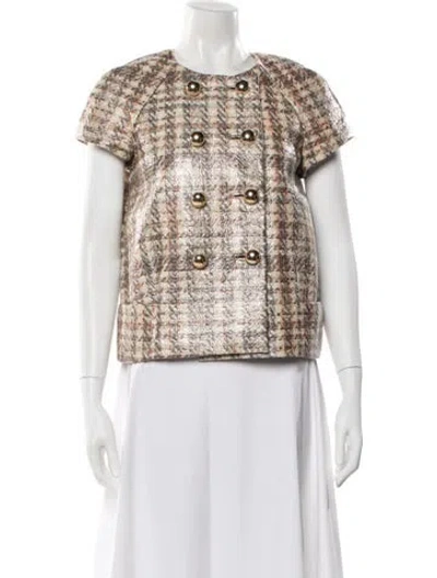Pre-owned Kate Spade Tweed Pattern Skirt In Neutral